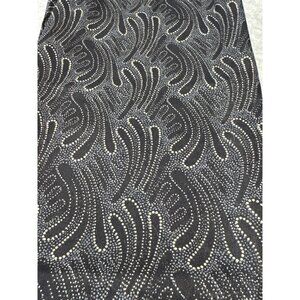Cotton Fabric Piece Abstract Dot Swirls Black & Beige 18"x21" Quilting Sewing Cr